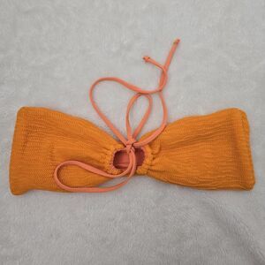 ONEONE Swimwear Bandeau Keyhole Bikini Top size Large Golden Orange Beach Swim